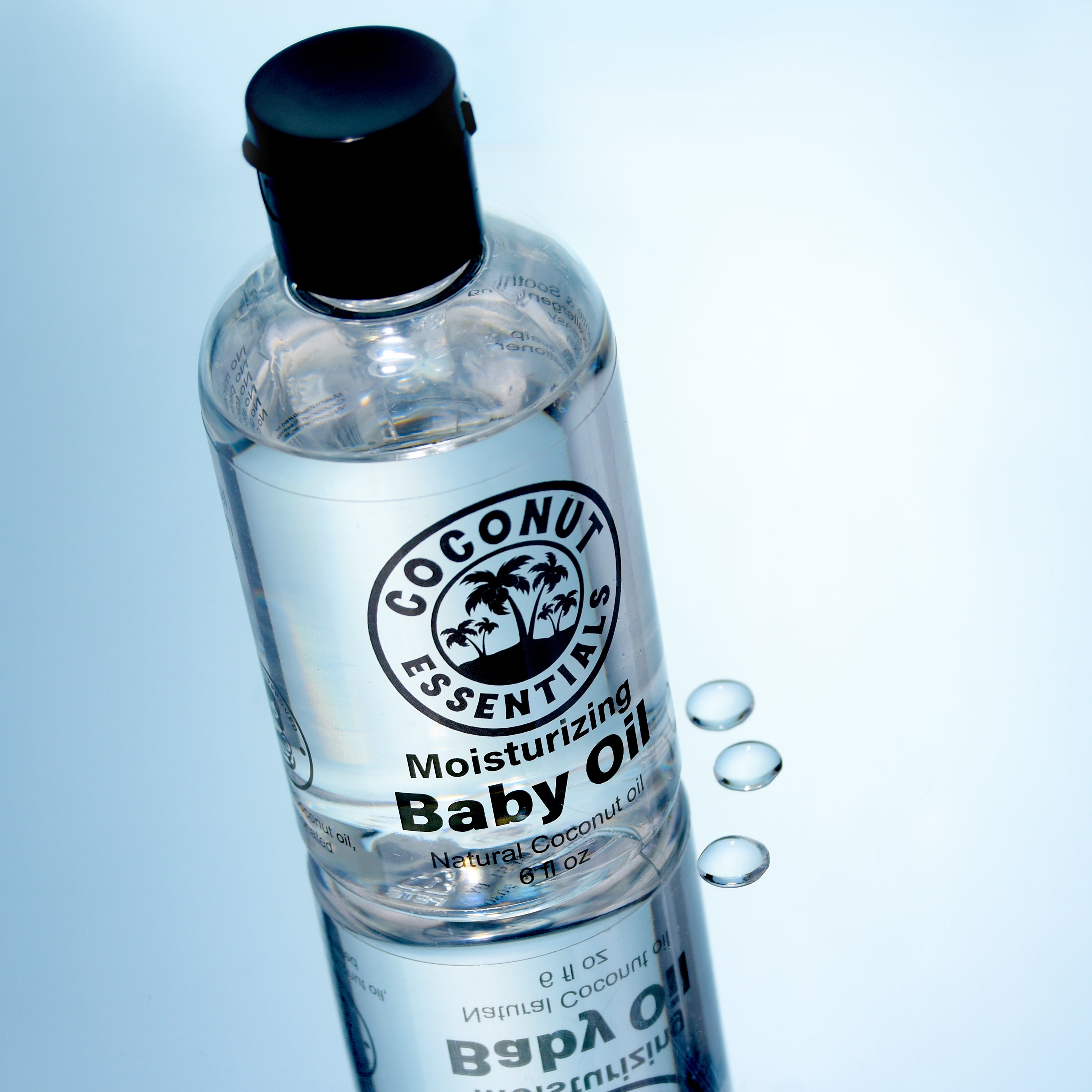 Natural Baby Oil for Infants, Liquid Coconut Oil Moisturizer -  No Mineral Oil, Baby Massage Oil with MCT | Sensitive Skin, Eczema & Dry Skin Relief | Fragrance Free - Coconut Essentials (6 oz)