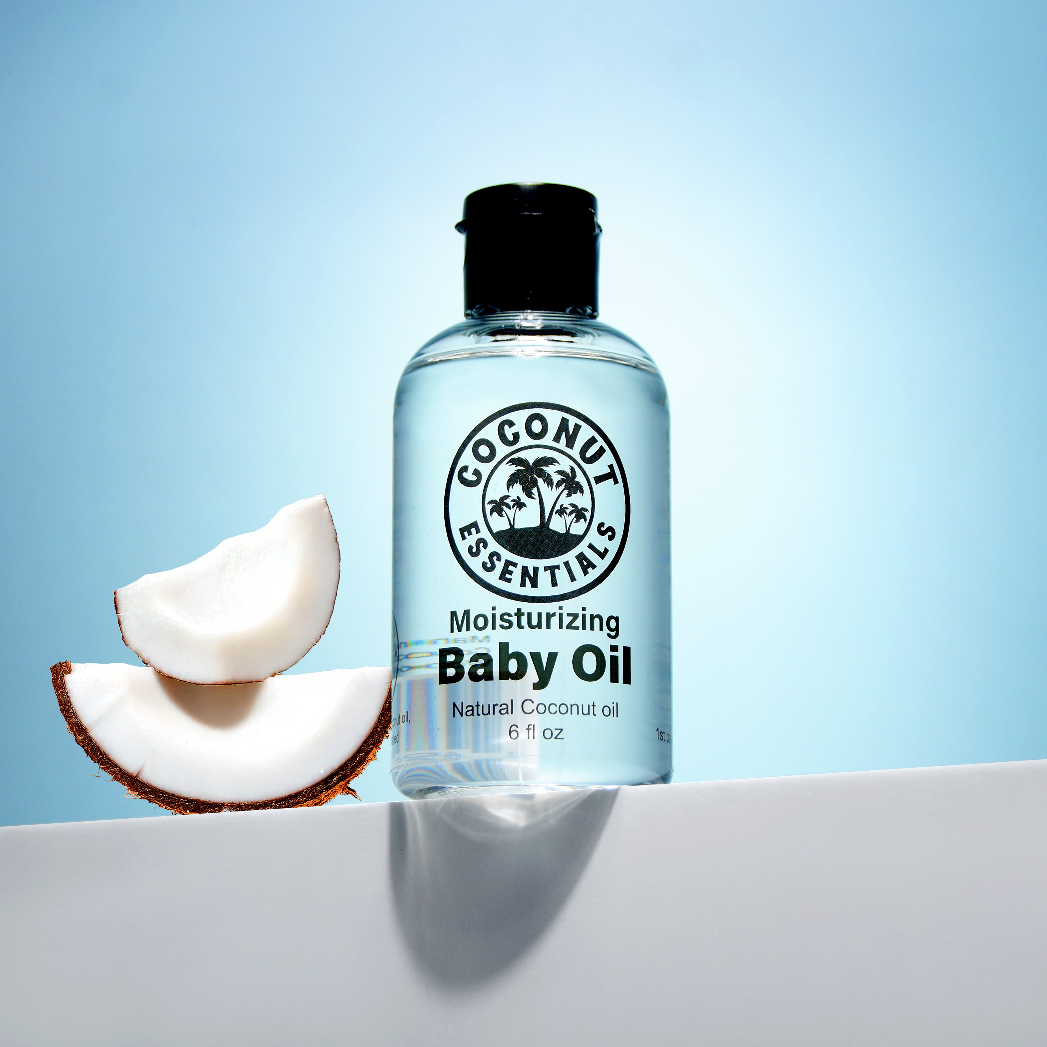 Natural Baby Oil for Infants, Liquid Coconut Oil Moisturizer -  No Mineral Oil, Baby Massage Oil with MCT | Sensitive Skin, Eczema & Dry Skin Relief | Fragrance Free - Coconut Essentials (6 oz)