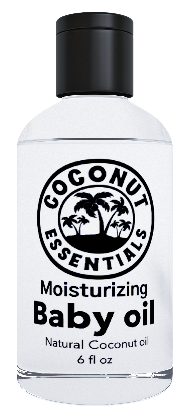 Natural Baby Oil for Infants, Liquid Coconut Oil Moisturizer -  No Mineral Oil, Baby Massage Oil with MCT | Sensitive Skin, Eczema & Dry Skin Relief | Fragrance Free - Coconut Essentials (6 oz)